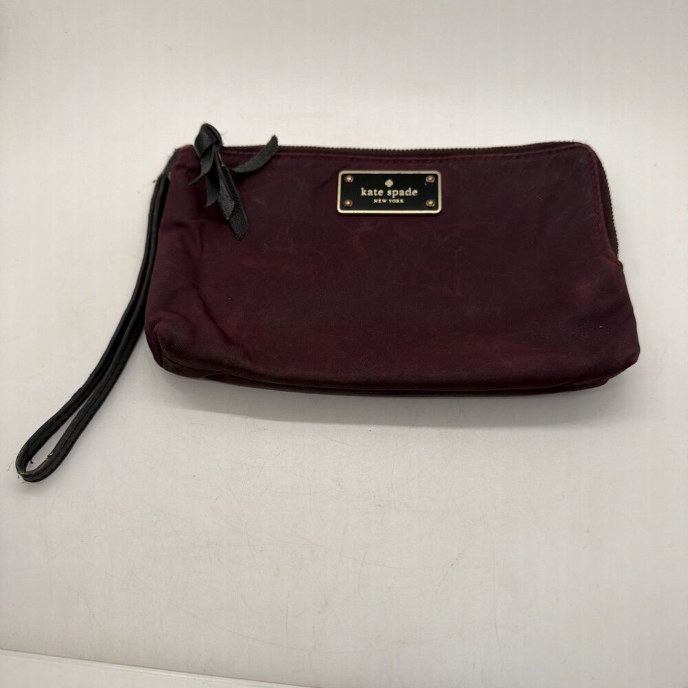 Kate Spade New York Women's Wristlet Purple Double Zip Nylon Wristlet Purse